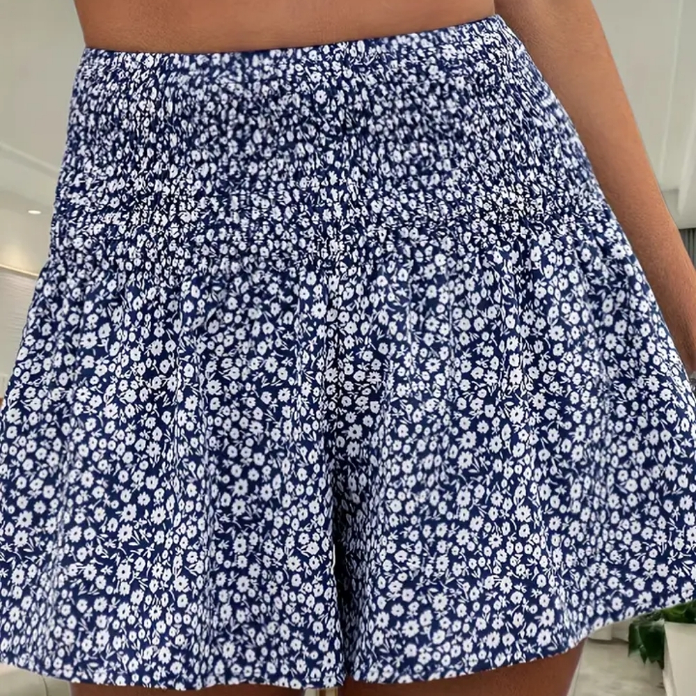 Women's Floral Print Wide Leg Shorts